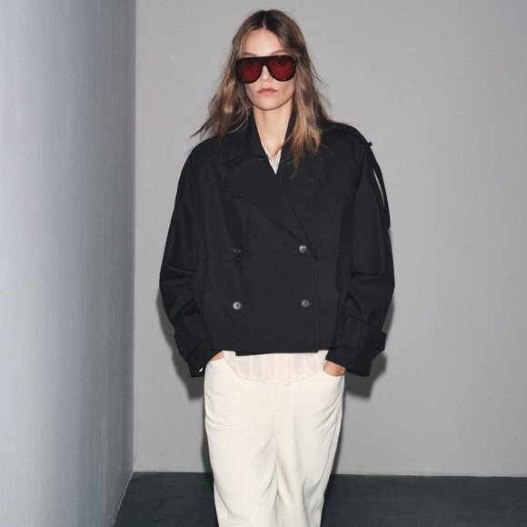 SHORT WATER REPELLENT TRENCH COAT ZW COLLECTION - Picture 1 of 6